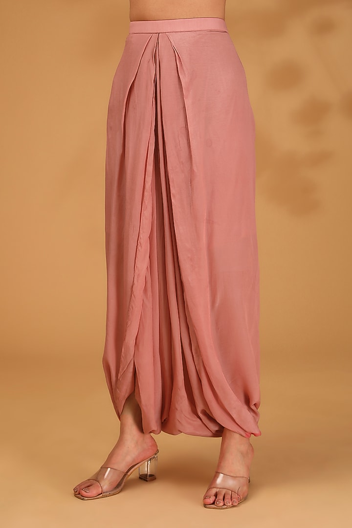 Flamingo Pink Silk Dori Embroidered Kaftan Set by Prisho at Pernia's Pop Up Shop