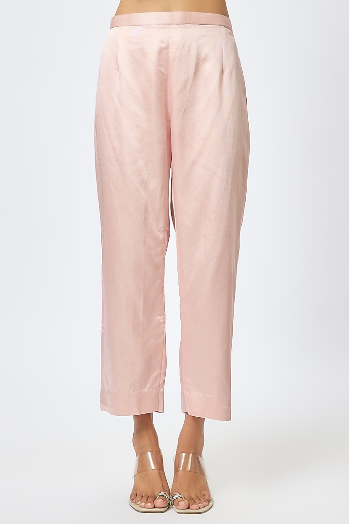 Pink Silk Resham Work Kurta Set by Prisho at Pernia's Pop Up Shop