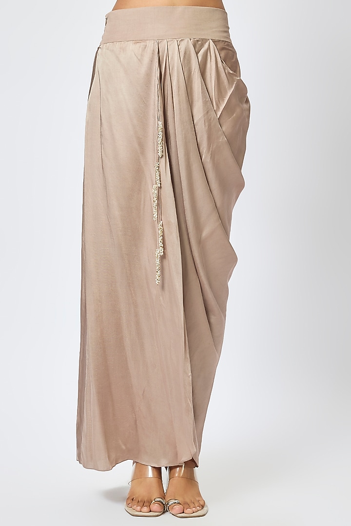 Champagne Organza Resham & Maal Work Kaftan Set by Prisho at Pernia's Pop Up Shop