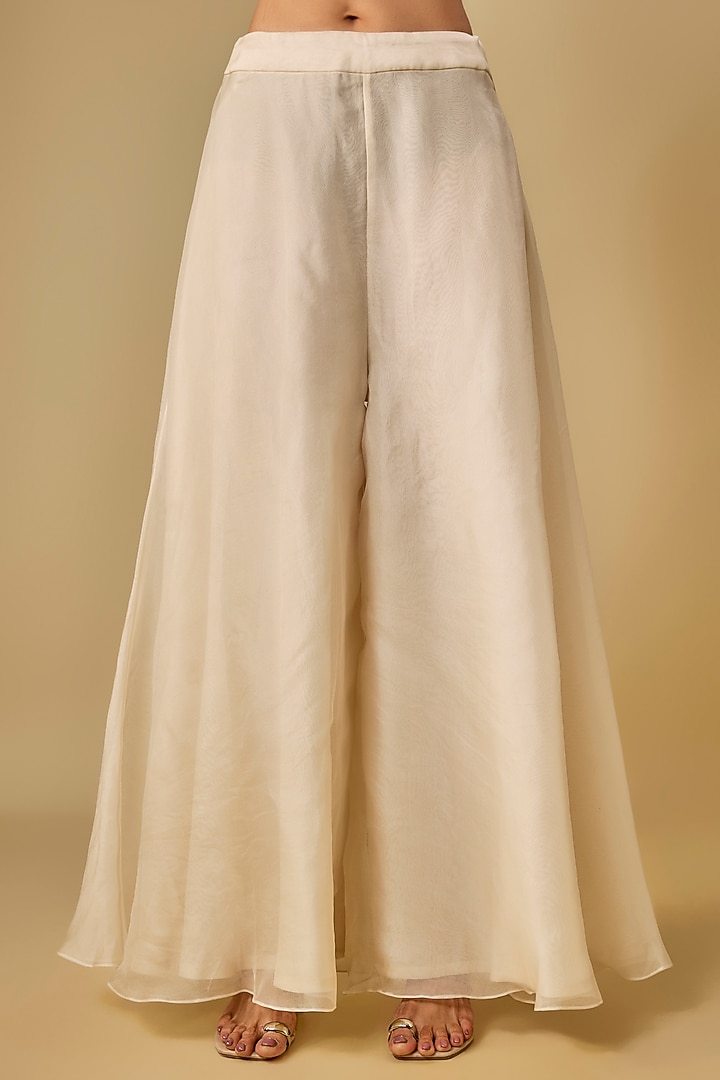 Ivory Organza Thread Work Cape Set by Prisho at Pernia's Pop Up Shop