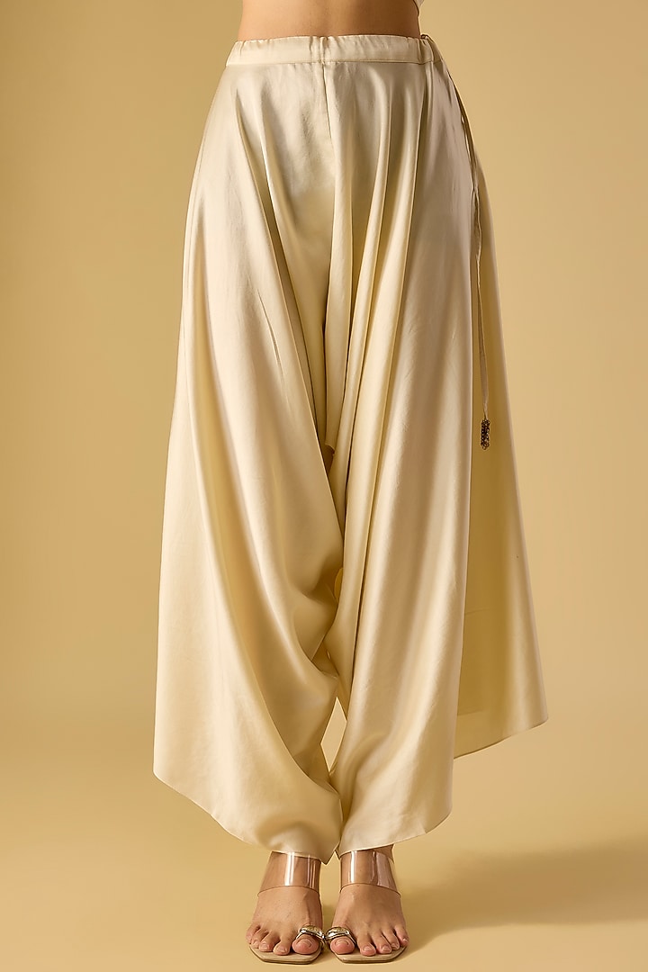 Ivory Organza Thread Work Cape Set by Prisho at Pernia's Pop Up Shop