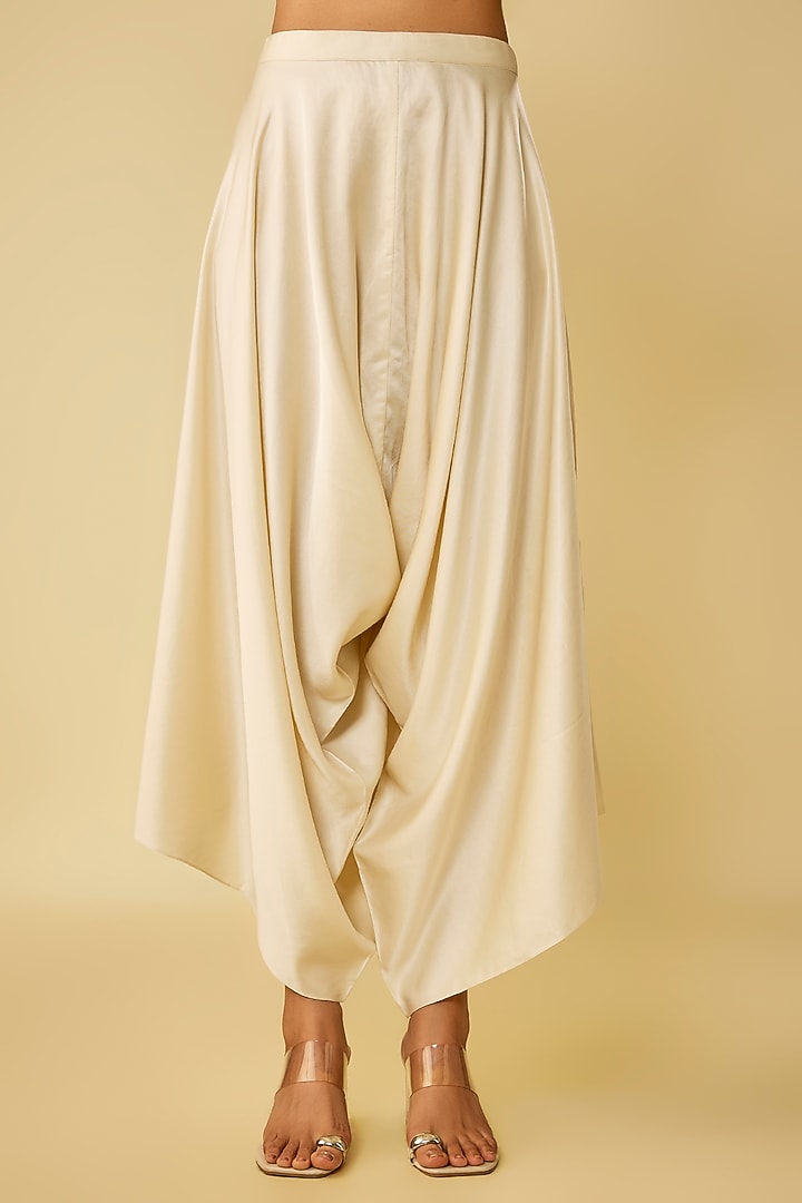 Ivory Silk Dori Work Kaftan Set by Prisho at Pernia's Pop Up Shop