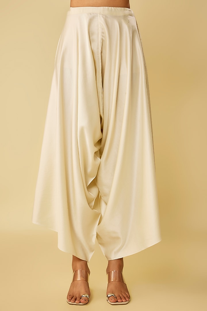 Rust Silk Resham Work Kaftan Set by Prisho at Pernia's Pop Up Shop
