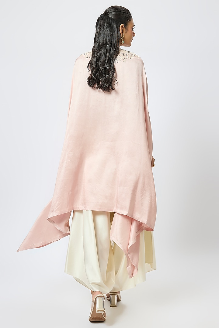 Pink Silk Resham & Maal Work Kaftan Set by Prisho at Pernia's Pop Up Shop
