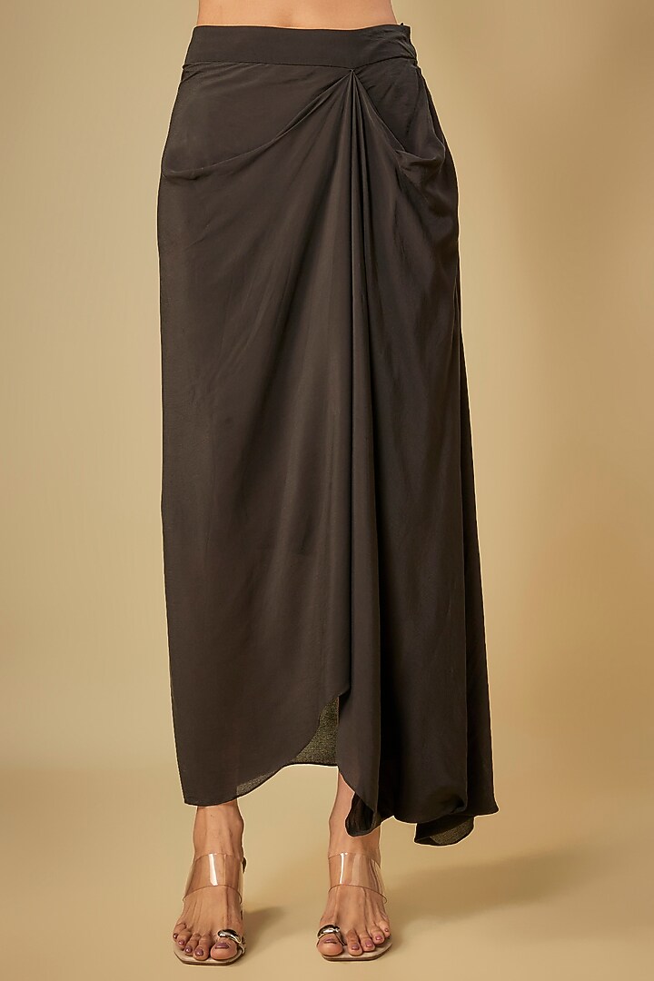 Black Organza Cape Set by Prisho at Pernia's Pop Up Shop
