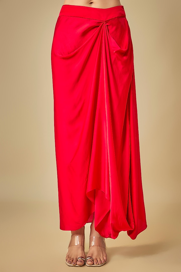 Red Organza Cape Set by Prisho at Pernia's Pop Up Shop