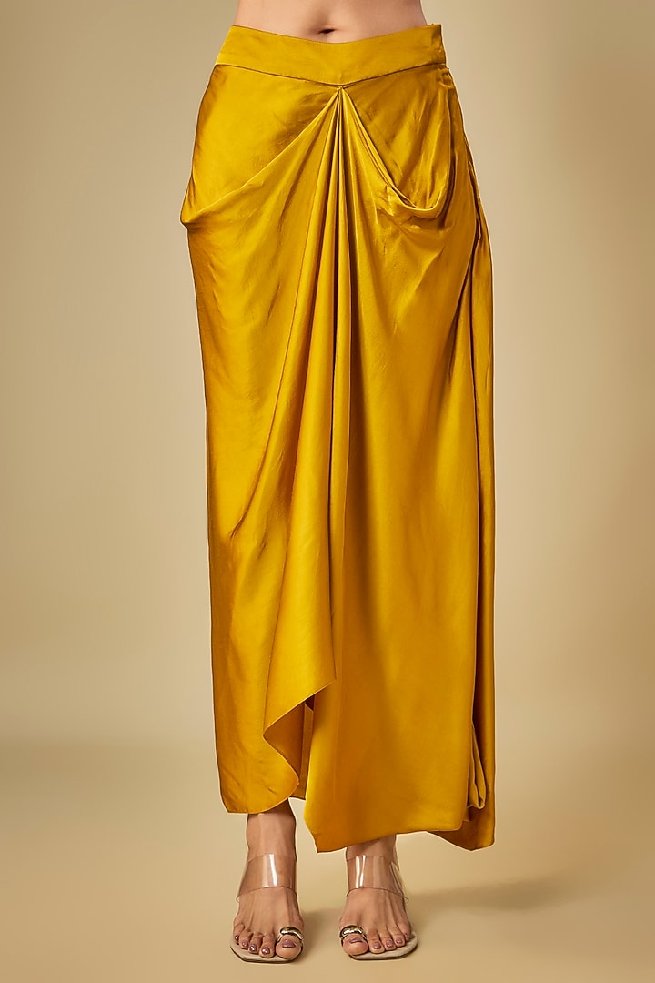 Mustard Organza Cape Set by Prisho at Pernia's Pop Up Shop