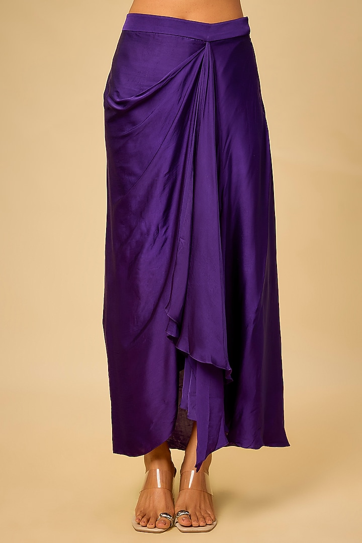 Purple Organza Maal & Dori Work Cape Set by Prisho at Pernia's Pop Up Shop