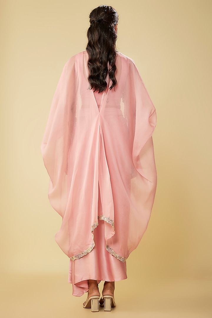 Flamingo Pink Organza Cape Set by Prisho at Pernia's Pop Up Shop