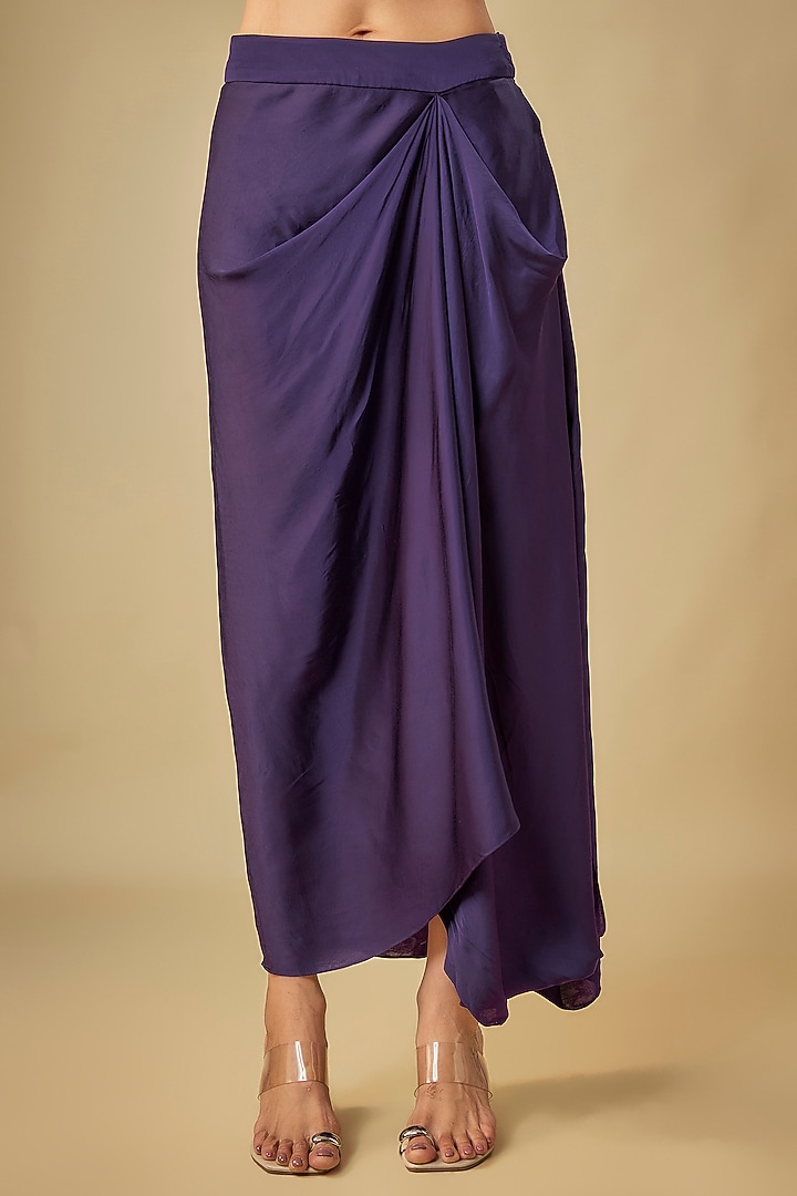 Dark Purple Organza Dori Work Jacket Set by Prisho at Pernia's Pop Up Shop