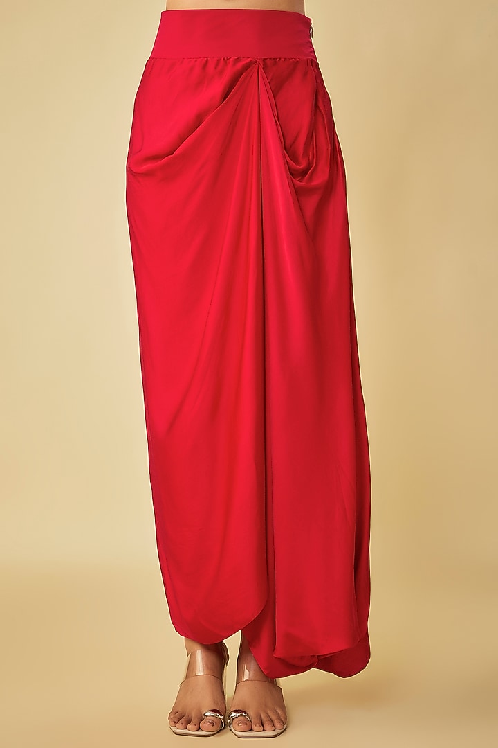 Red Organza Dori Work A-Line Kaftan Set by Prisho at Pernia's Pop Up Shop