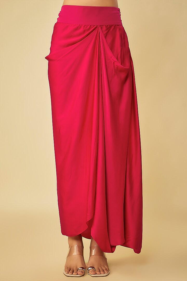 Fuchsia Organza Dori Work A-Line Kaftan Set by Prisho at Pernia's Pop Up Shop