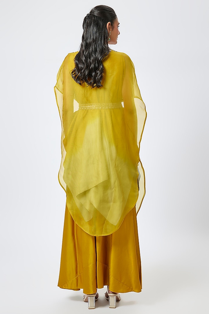 Mustard Organza Maal Work Cape Set by Prisho at Pernia's Pop Up Shop