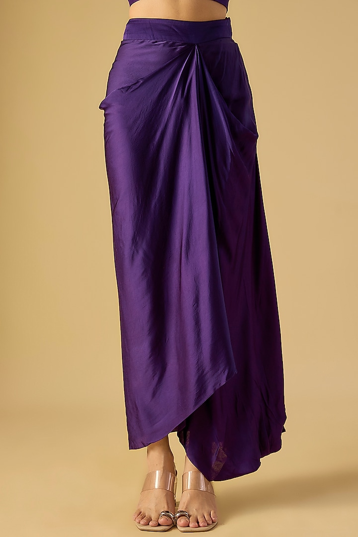 Purple Silk Maal Work Cape Set by Prisho at Pernia's Pop Up Shop
