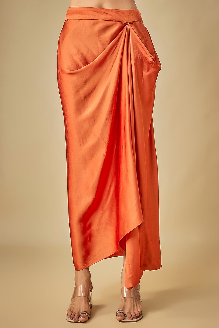 Rust Organza Maal Work Cape Set by Prisho at Pernia's Pop Up Shop