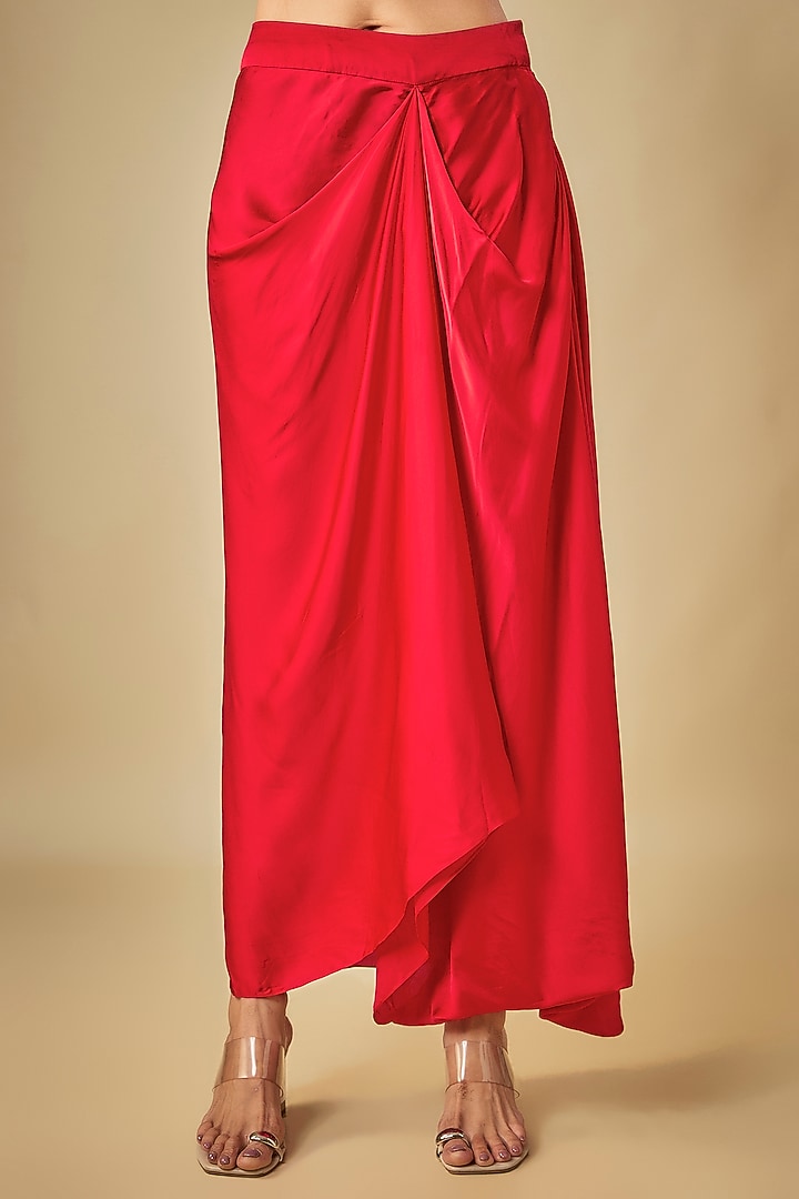 Red Organza Maal Work Cape Set by Prisho at Pernia's Pop Up Shop