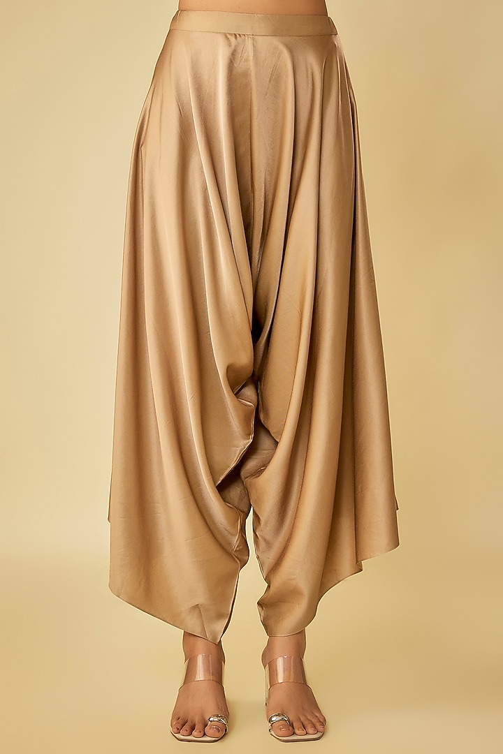 Deep Orange Silk Dori Work Kaftan Set by Prisho at Pernia's Pop Up Shop