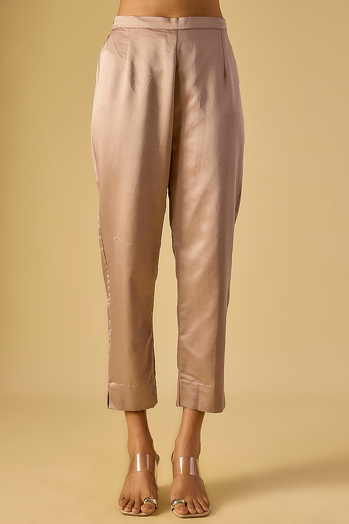 Rust Silk Dori Work Kaftan Set by Prisho at Pernia's Pop Up Shop