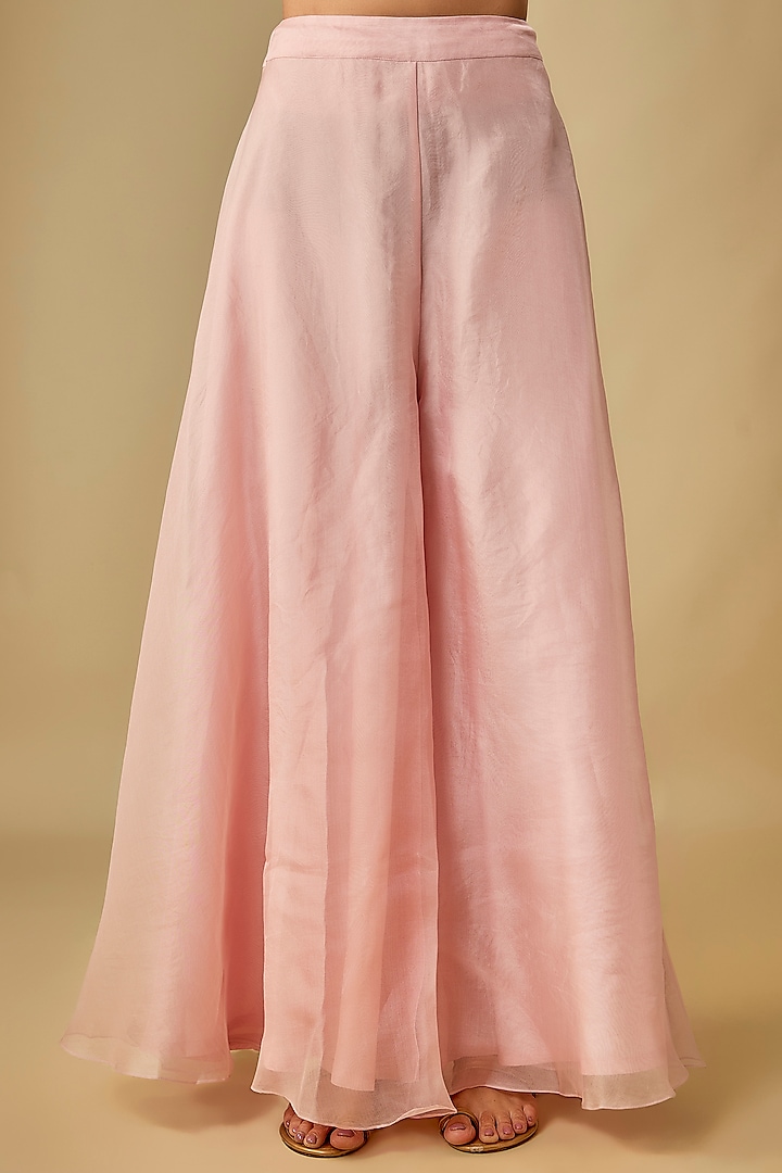 Flamingo Pink Silk Resham Work Kurta Set by Prisho at Pernia's Pop Up Shop