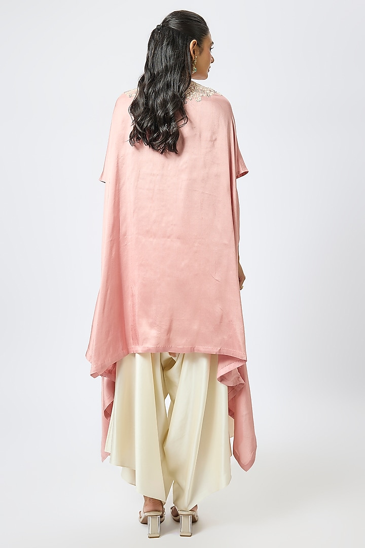 Pink Silk Resham & Maal Work Kaftan Set by Prisho at Pernia's Pop Up Shop