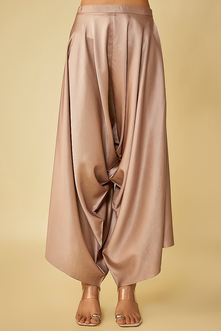 Rust Silk Resham Work Kaftan Set by Prisho at Pernia's Pop Up Shop