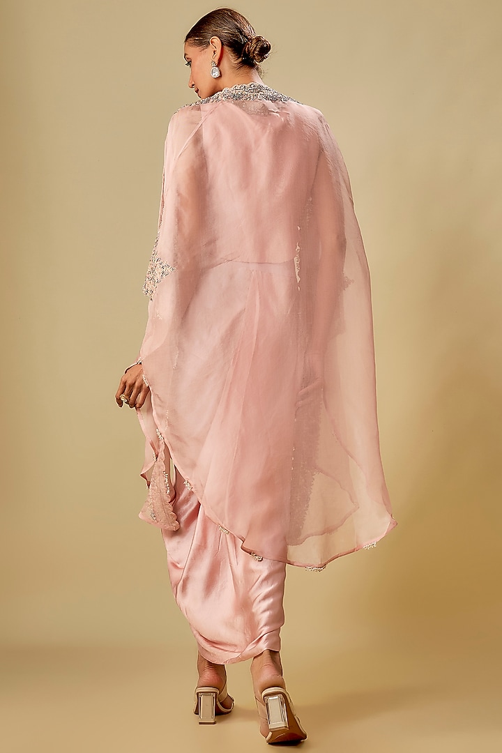 Flamingo Pink Organza Cape Set by Prisho at Pernia's Pop Up Shop