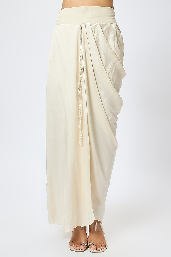 Ivory Silk Resham & Maal Work Jacket Set by Prisho at Pernia's Pop Up Shop