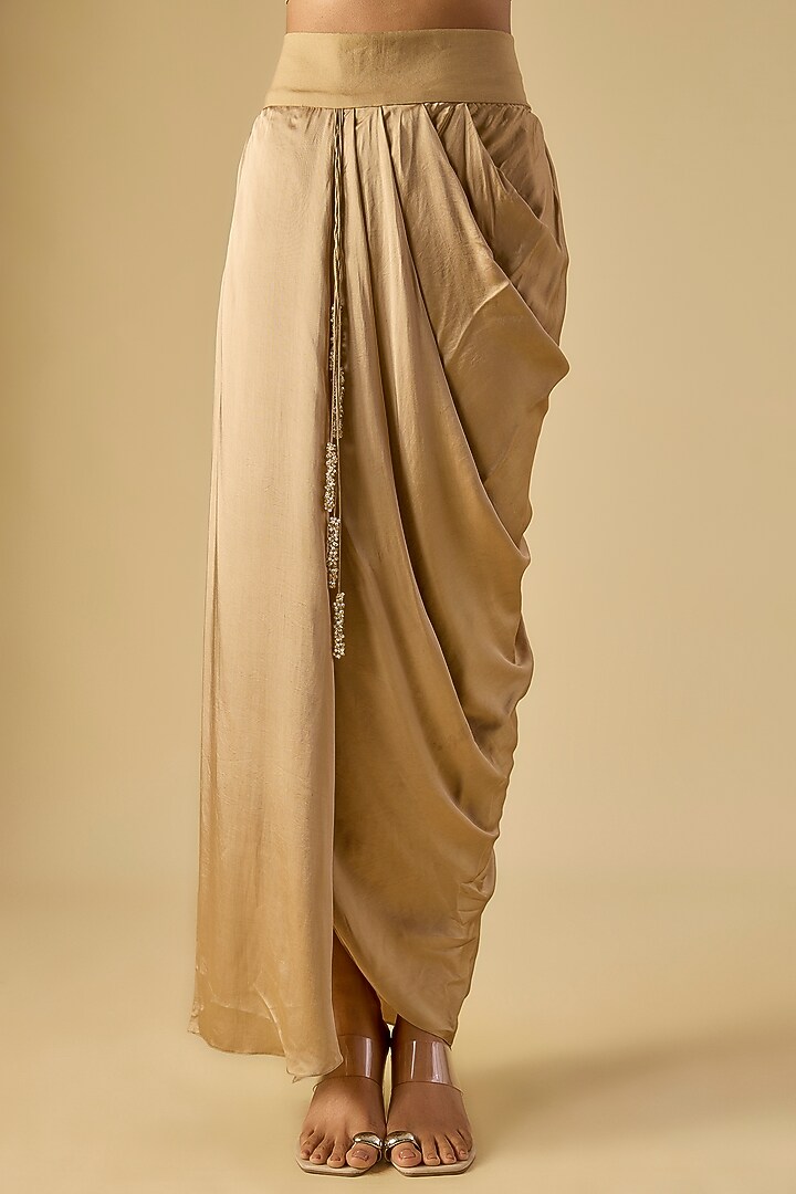 Beige Organza Maal & Resham Work Kaftan Set by Prisho at Pernia's Pop Up Shop
