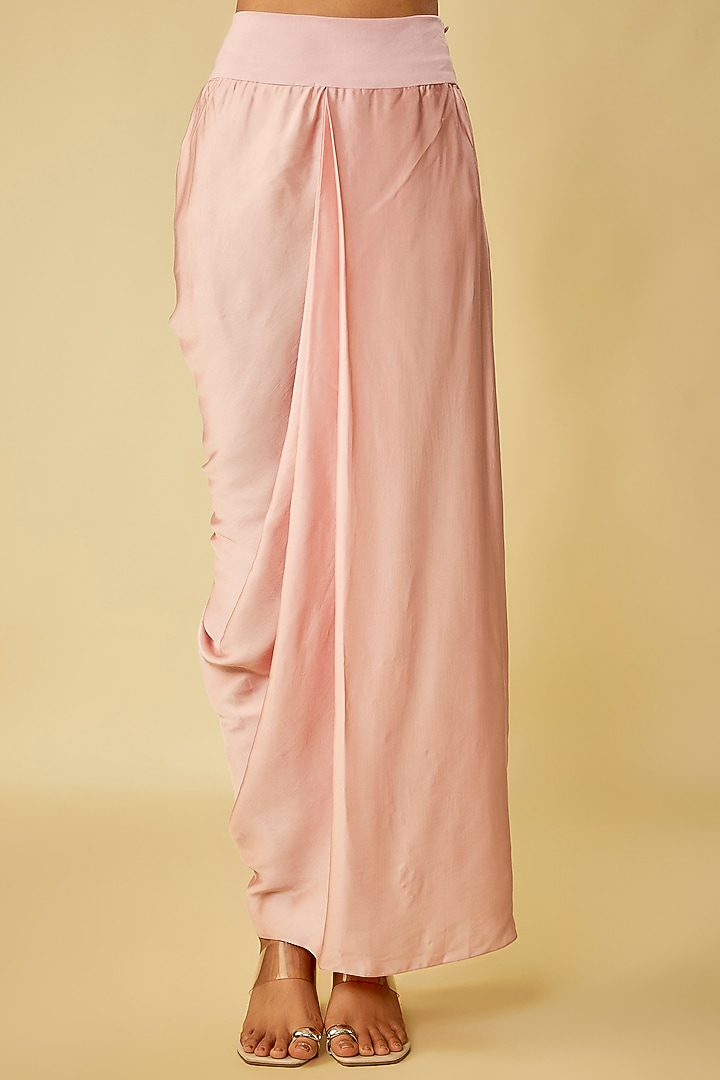Flamingo Pink Organza Resham Work A-Line Kaftan Set by Prisho at Pernia's Pop Up Shop