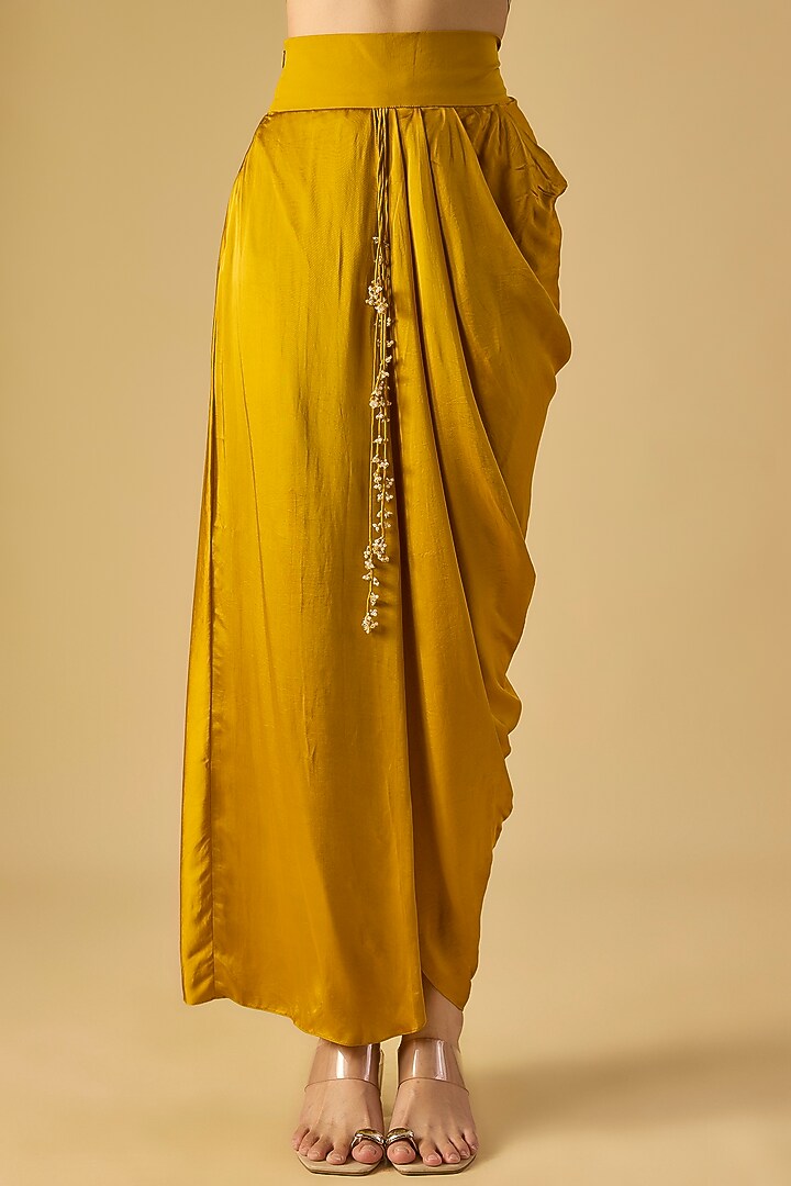 Yellow Semi-Organza Silk Resham Work Kaftan Set by Prisho at Pernia's Pop Up Shop