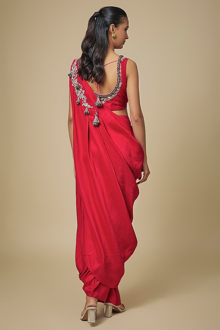 Red Silk Skirt Set by Prisho at Pernia's Pop Up Shop