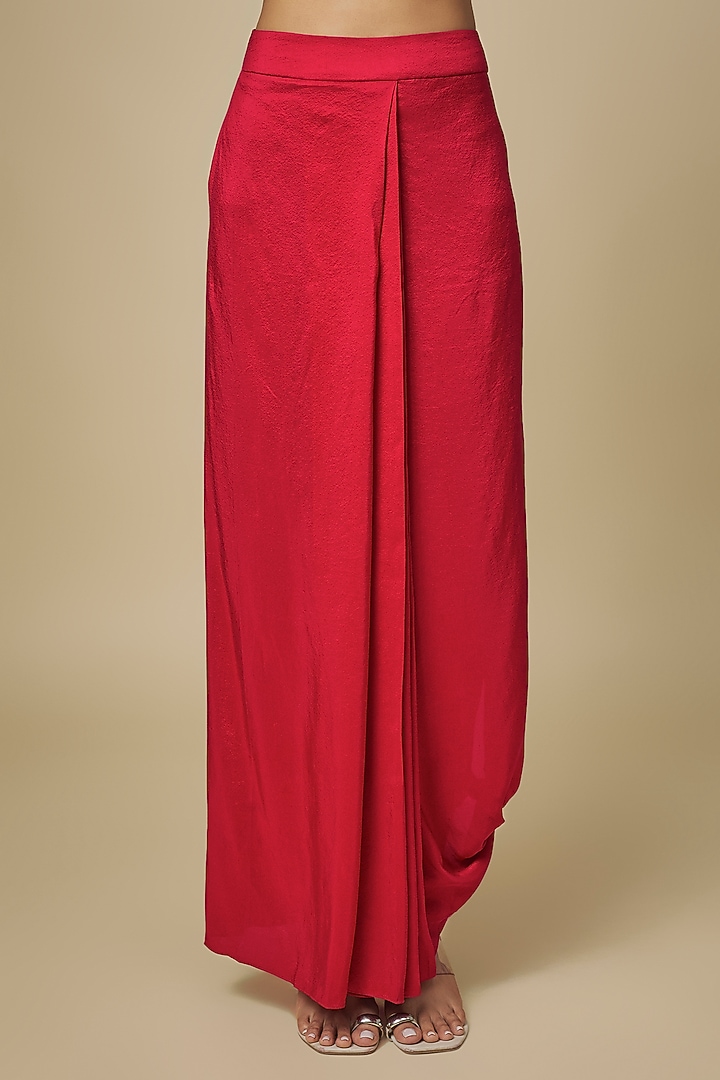Red Silk Skirt Set by Prisho at Pernia's Pop Up Shop