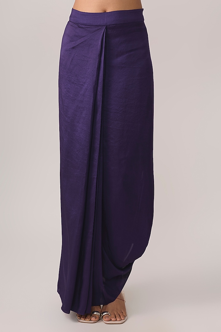Royal Blue Silk Skirt Set by Prisho at Pernia's Pop Up Shop