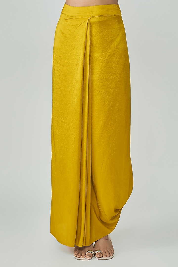 Mustard Silk Skirt Set by Prisho at Pernia's Pop Up Shop