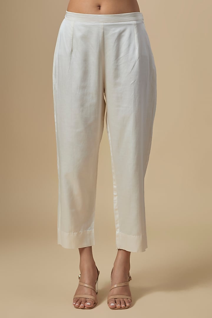 Ivory Silk Dori Embroidered Kurta Set by Prisho at Pernia's Pop Up Shop