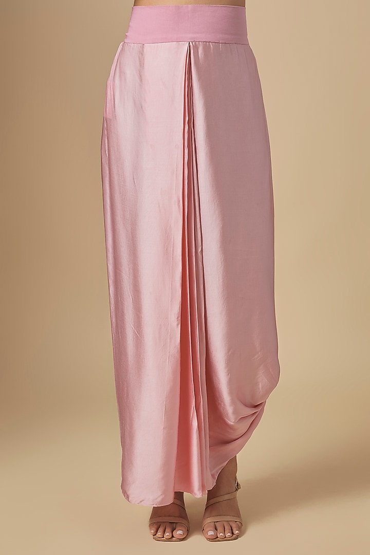 Dark Flamingo Silk Organza Gota Embroidered Kaftan Set by Prisho at Pernia's Pop Up Shop