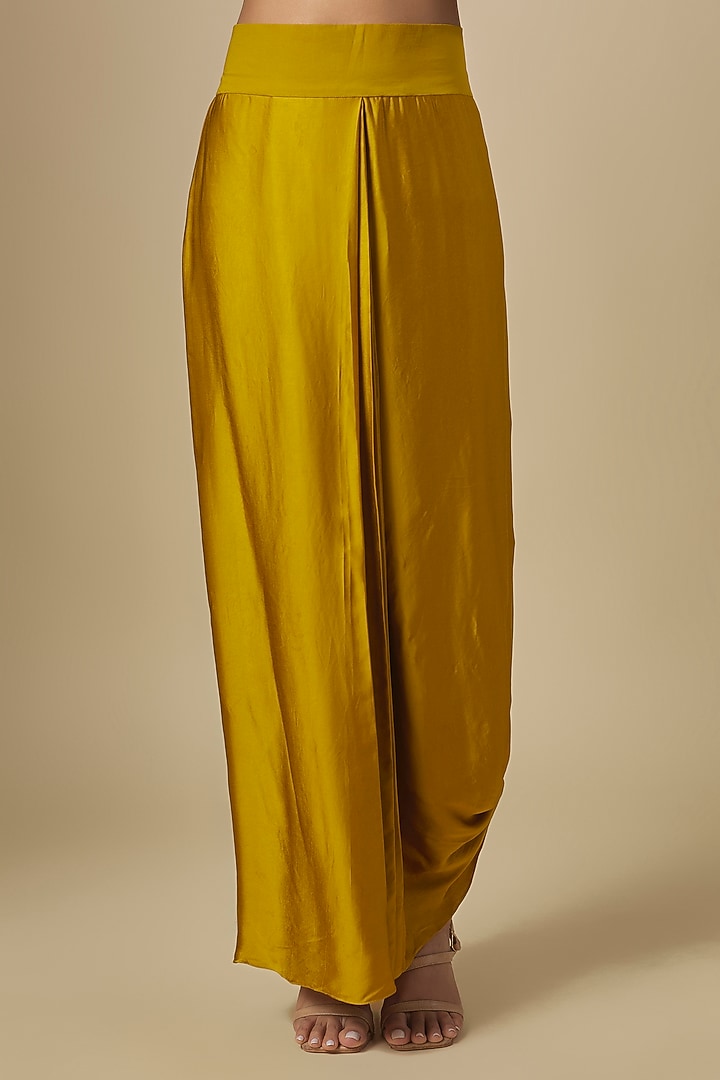 Mustard Silk Organza Gota Embroidered Kaftan Set by Prisho at Pernia's Pop Up Shop