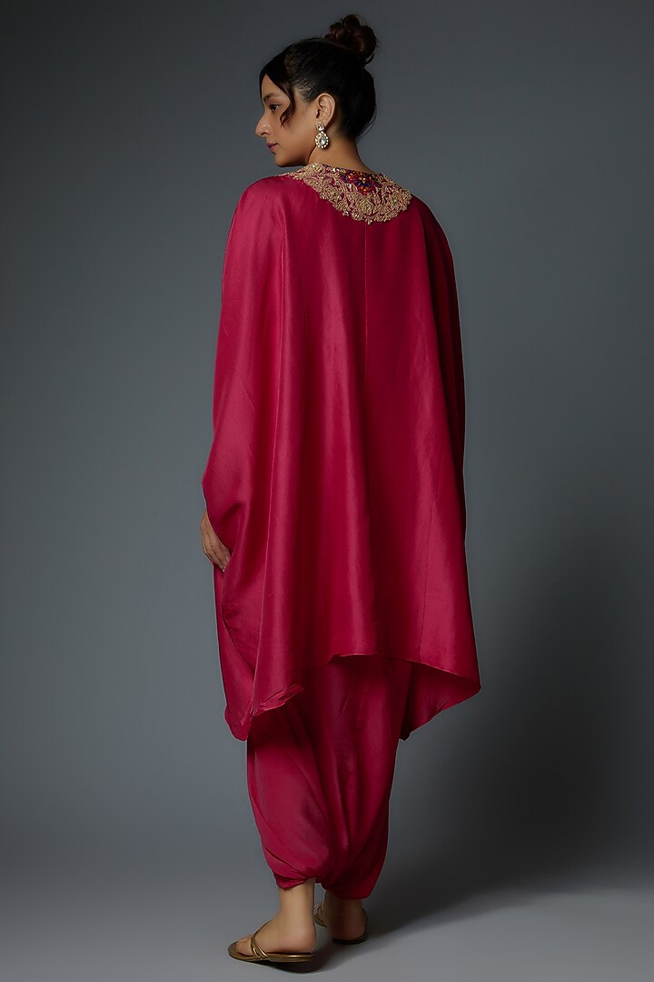 Pink Crepe Dhoti Set by Prisho at Pernia's Pop Up Shop