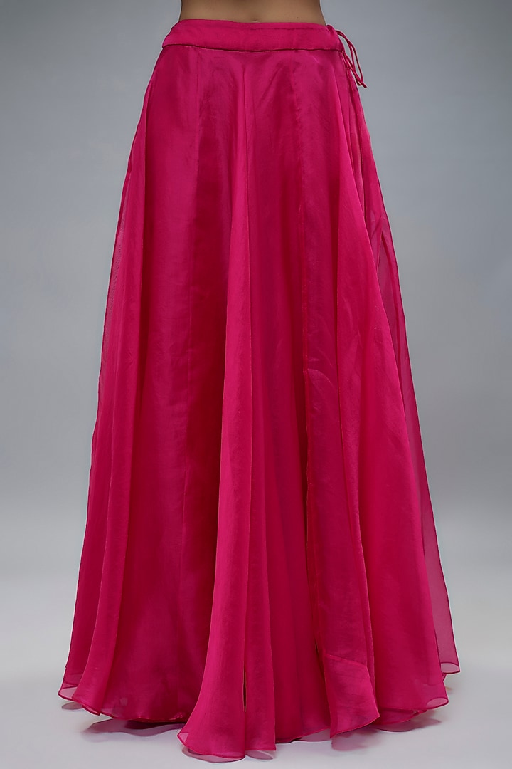 Fuchsia Organza Skirt Set by Prisho at Pernia's Pop Up Shop