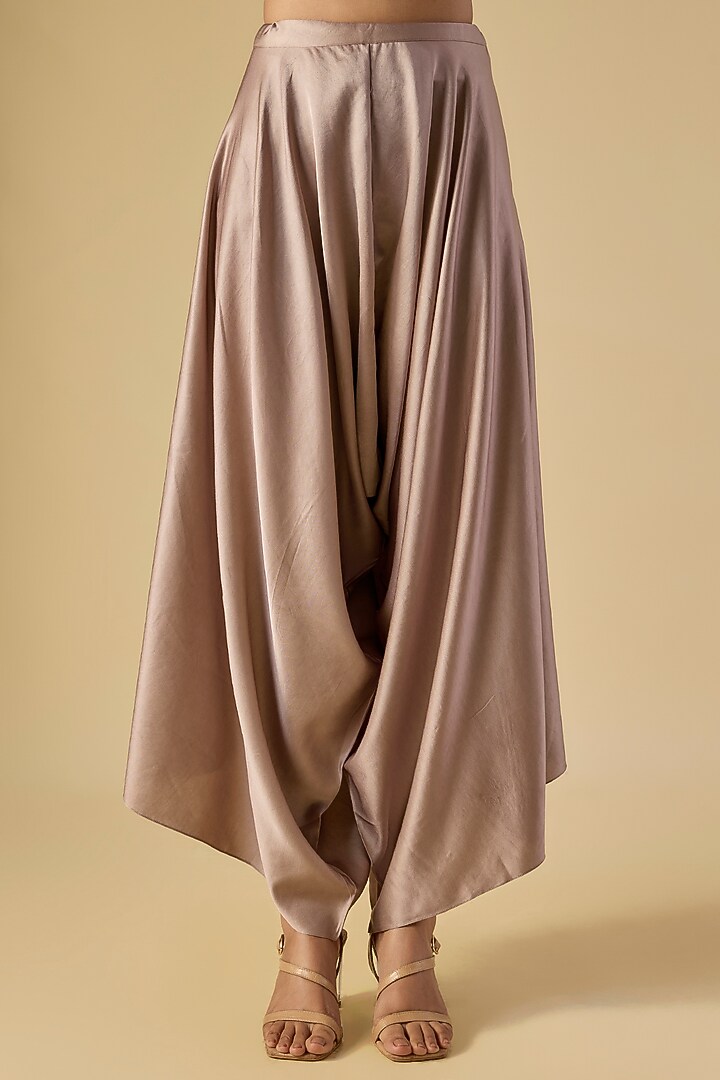 Dark Purple Crushed Silk Thread Work Kaftan Set by Prisho at Pernia's Pop Up Shop