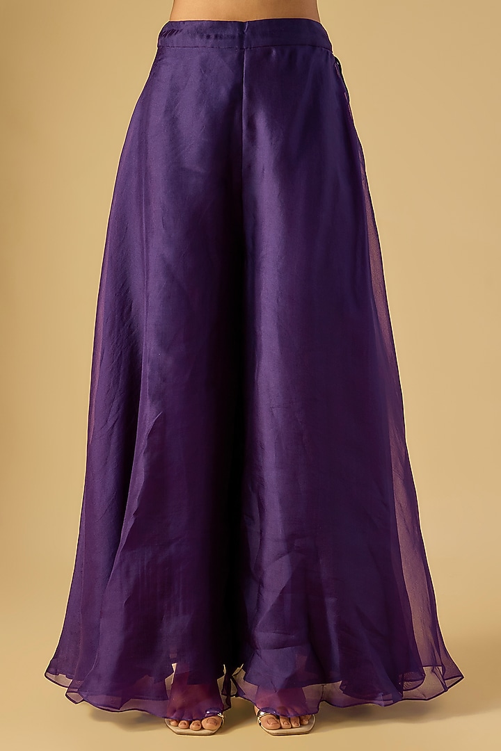 Dark Purple Silk Maal Work Kurta Set by Prisho at Pernia's Pop Up Shop