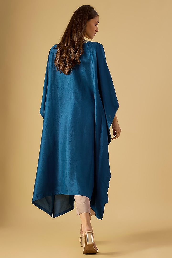 Blue Silk Dori Work Kaftan Set by Prisho at Pernia's Pop Up Shop