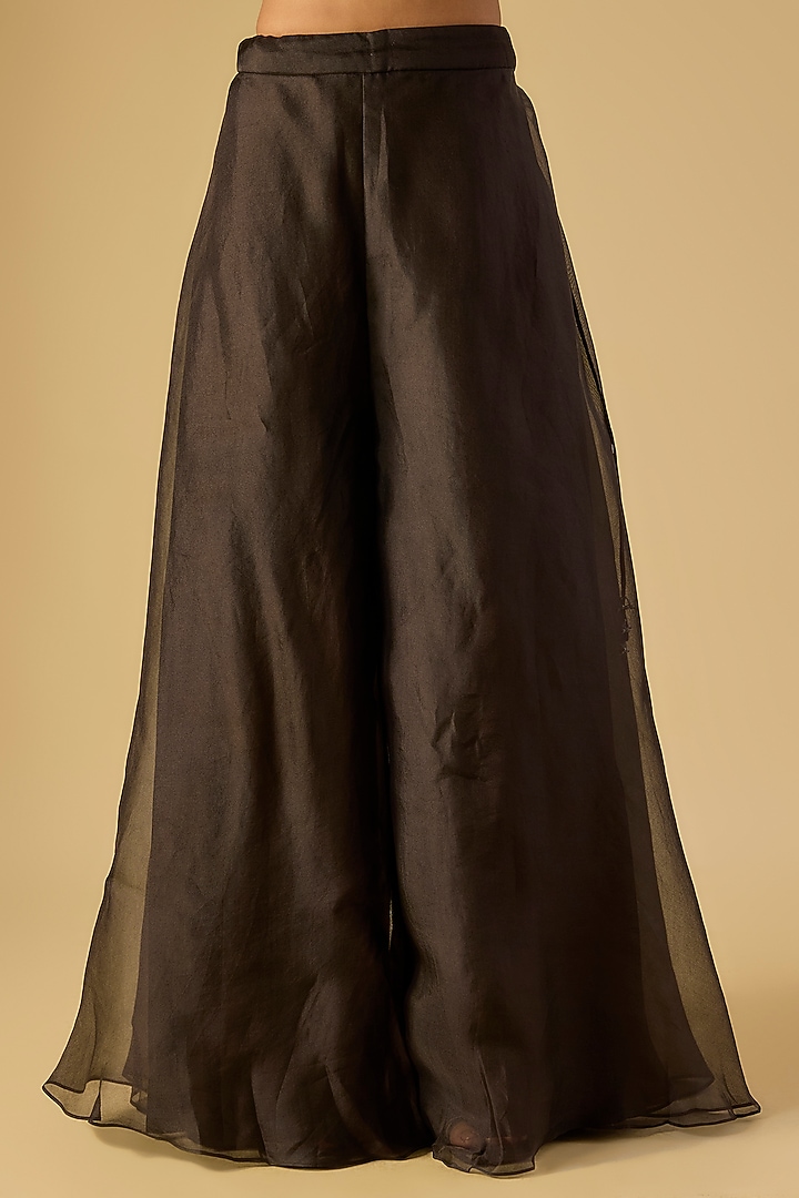 Black Organza Wedding Sharara Set by Prisho at Pernia's Pop Up Shop