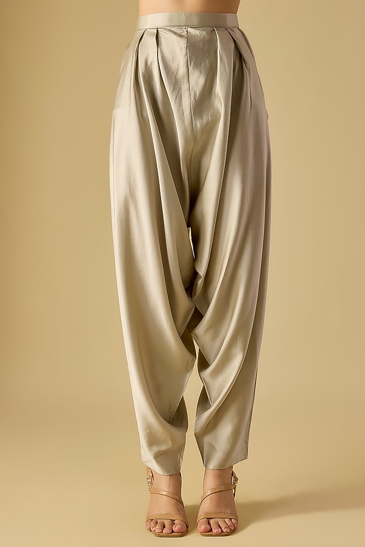 Olive Silk Resham Work Kaftan Set by Prisho at Pernia's Pop Up Shop