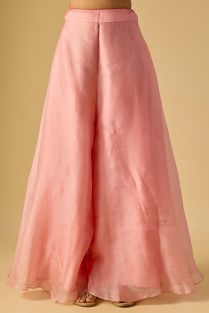 Pink Organza Wedding Sharara Set by Prisho at Pernia's Pop Up Shop