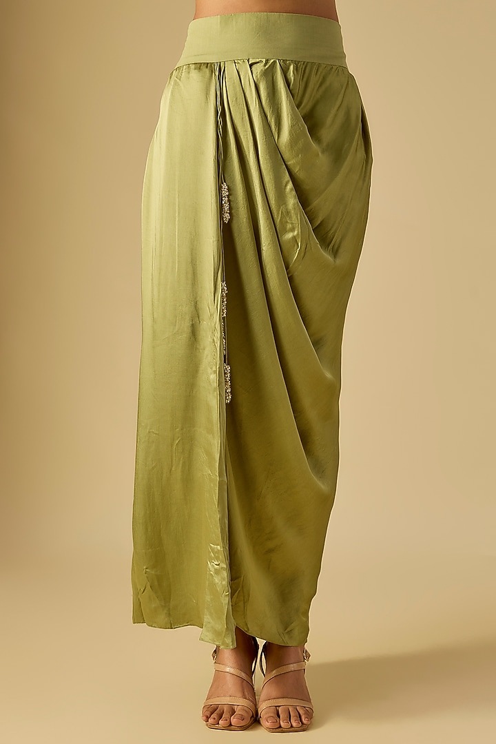 Sea Green Organza Maal Work Kaftan Set by Prisho at Pernia's Pop Up Shop