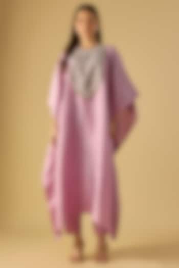 Lavender Silk Maal & Dori Work Kaftan Set by Prisho at Pernia's Pop Up Shop