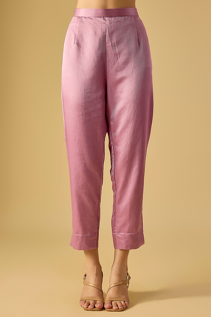 Lavender Silk Maal & Dori Work Kaftan Set by Prisho at Pernia's Pop Up Shop