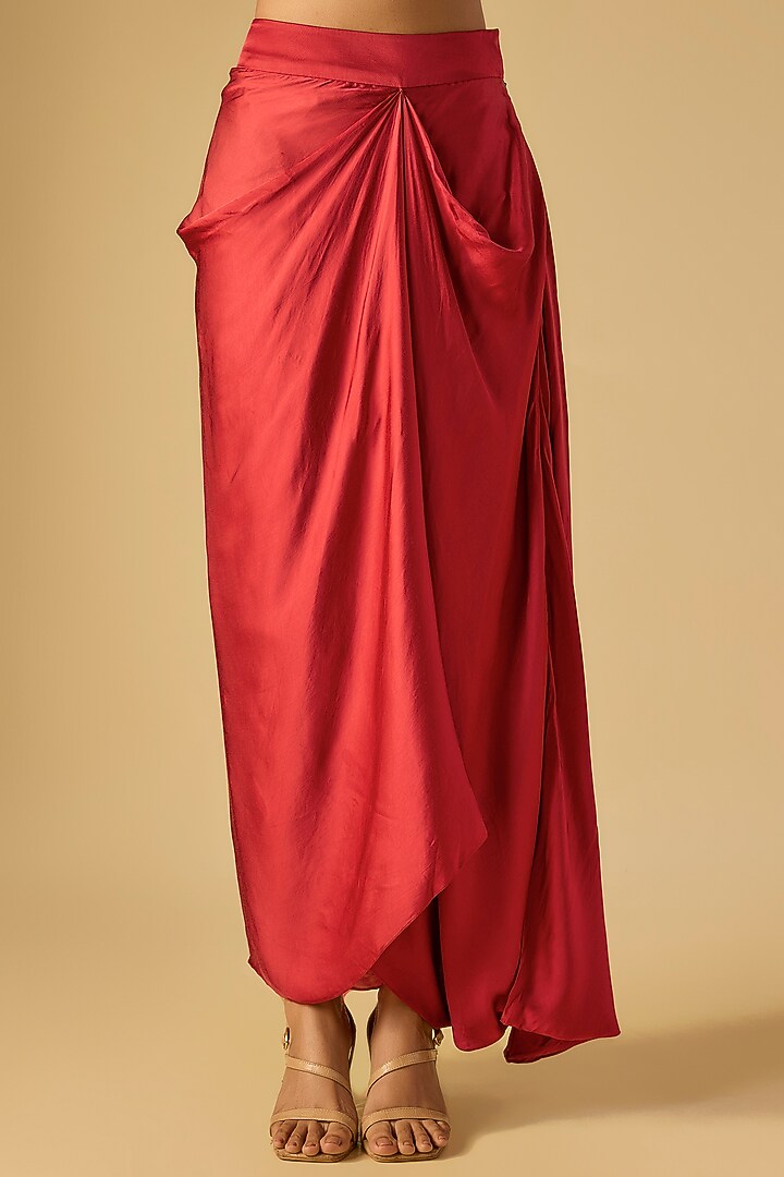 Deep Orange Organza Maal Work Cape Set by Prisho at Pernia's Pop Up Shop