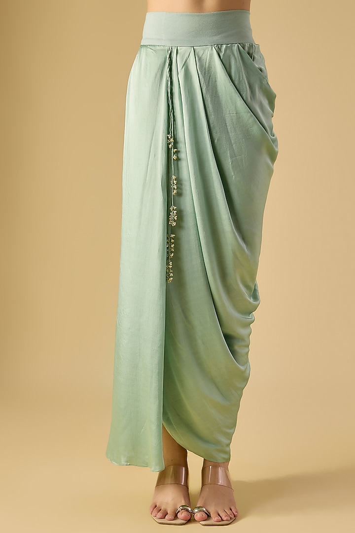 Aqua Organza Maal Work Cape Set  by Prisho at Pernia's Pop Up Shop